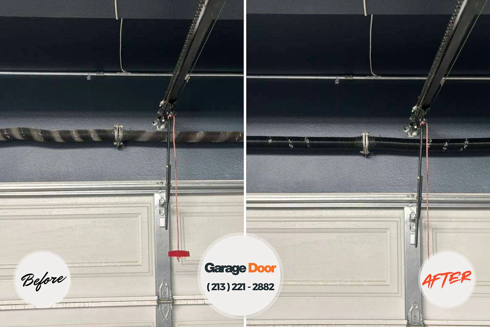 Before and after: garage door repair Trevose, PA